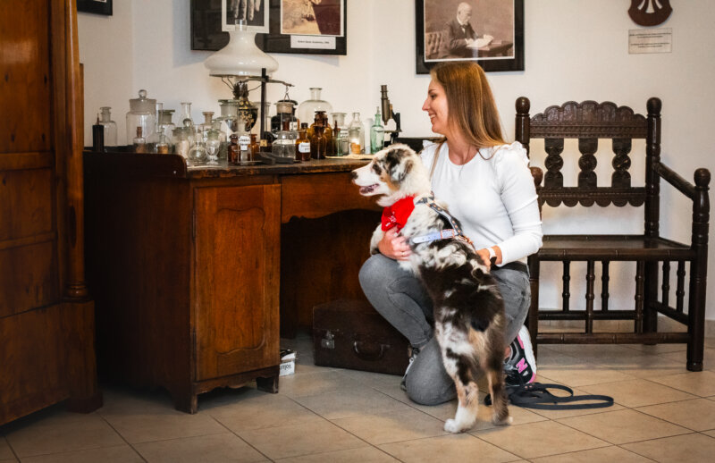 Zwiedzanie z psem muzeum dr. Roberta Kocha w Wolsztynie